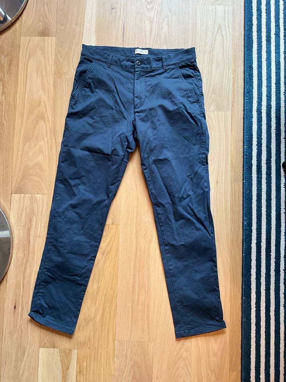 MNG Mango Men's Navy Blue Chino Pants